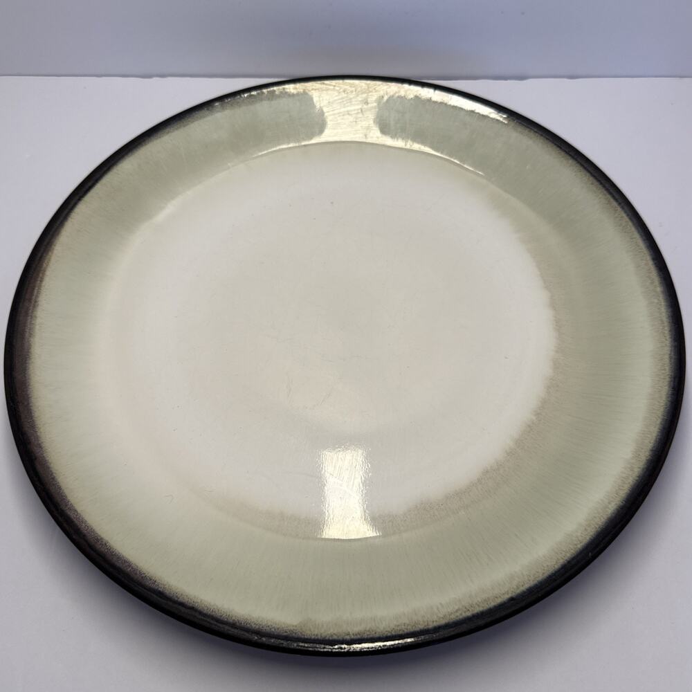 Sango Nova Black 4932 Round Serving Platter Chop Plate 12" Stoneware